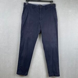 Banana Republic Men Mason Chino Pants True Navy Blue Stretch 32x32 Office Casual